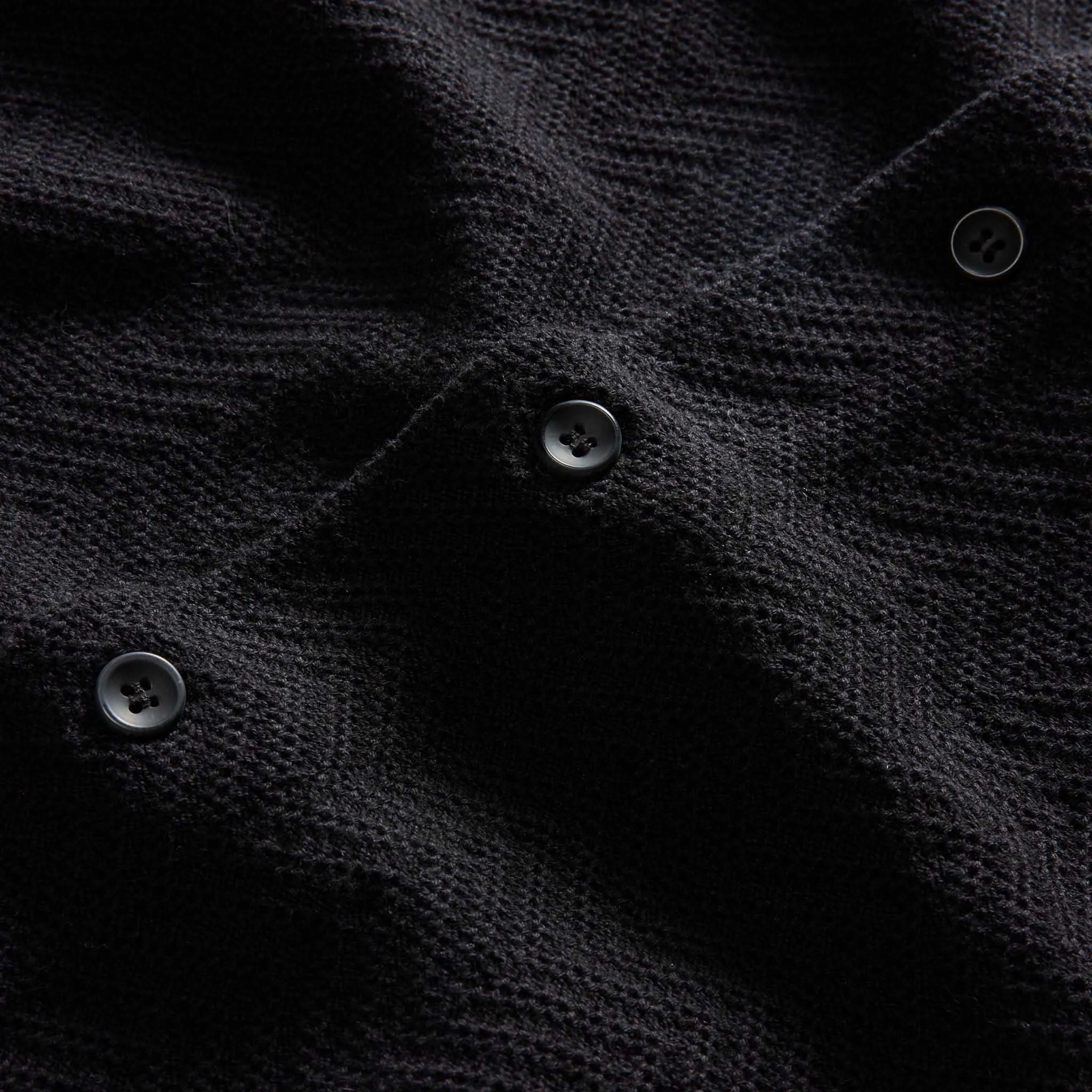 The Button Down Polo in Coal Herringbone