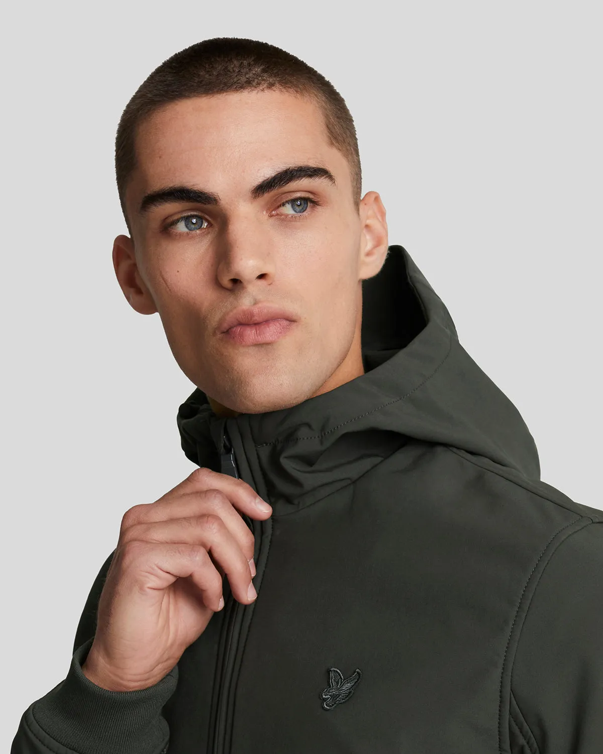 Tonal Eagle Fleece Back Softshell Jacket