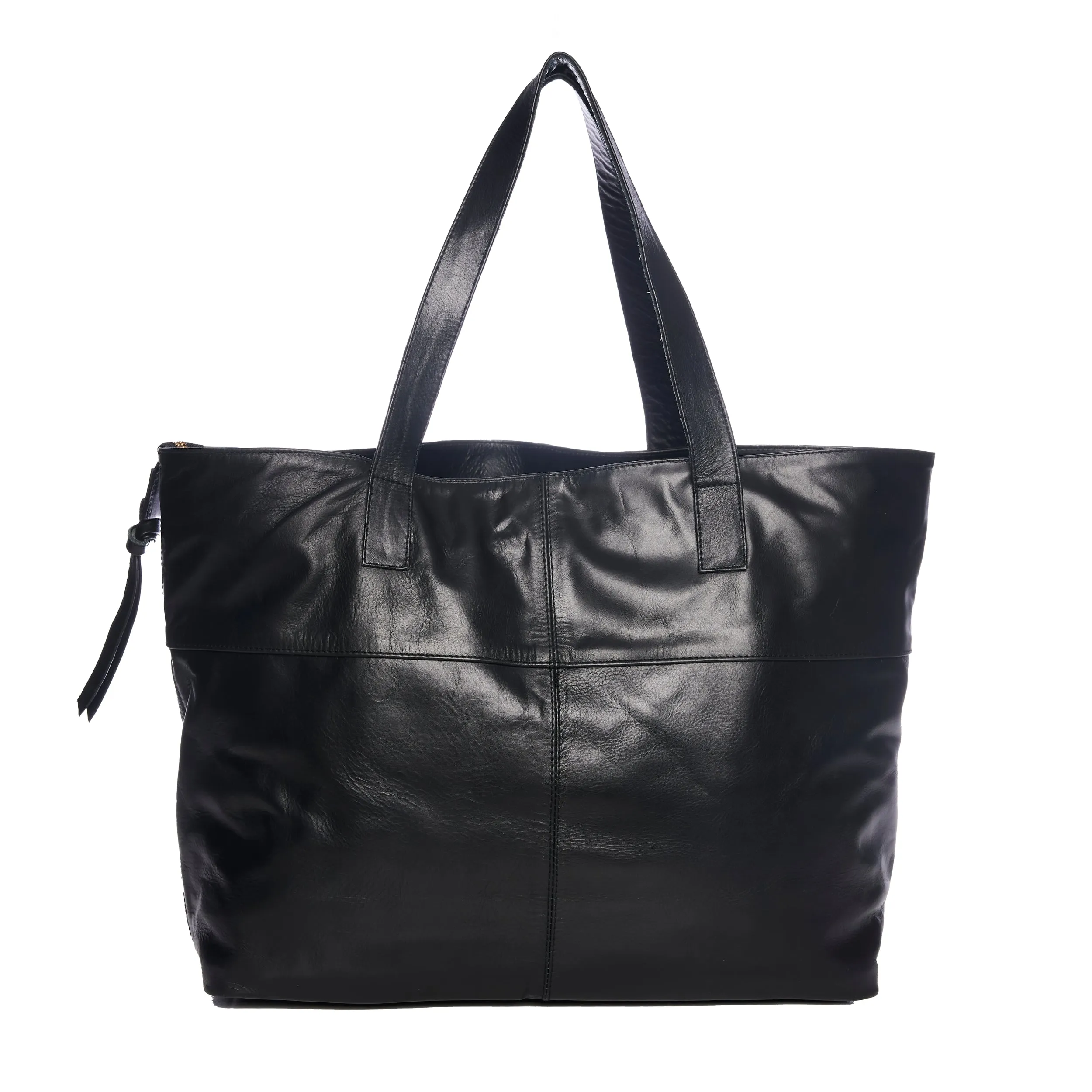 Toronto Black Leather Tote Bag