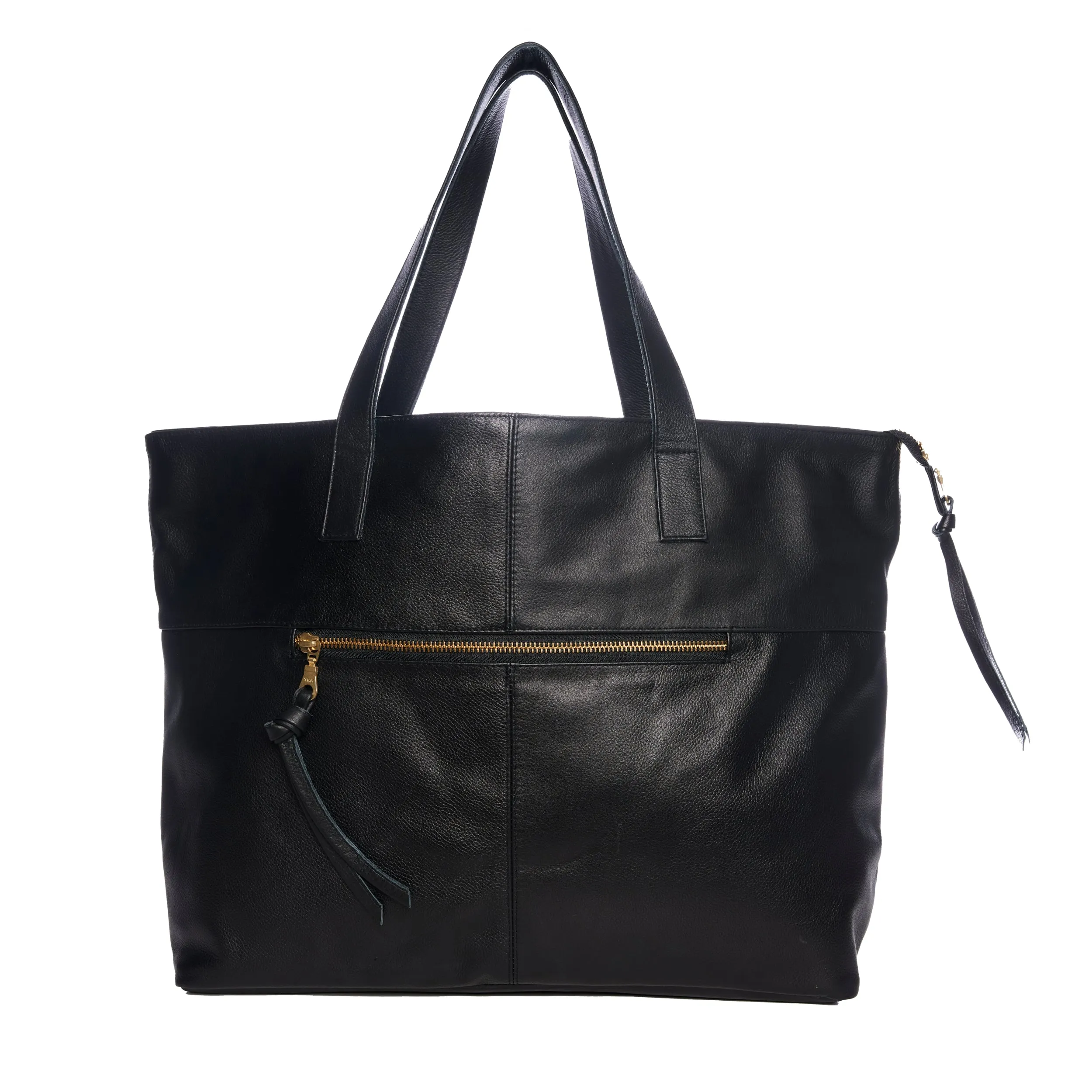 Toronto Black Leather Tote Bag