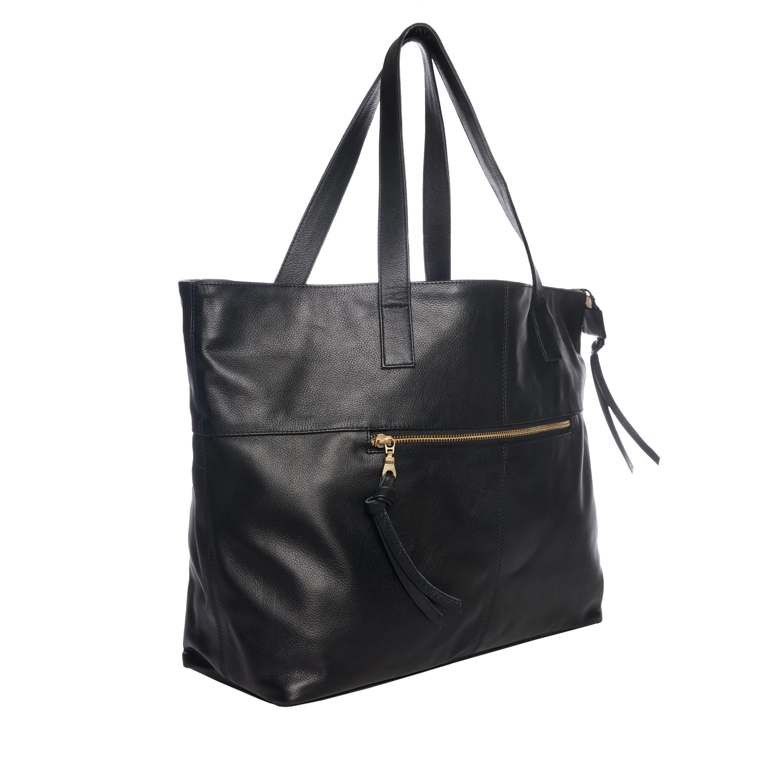 Toronto Black Leather Tote Bag