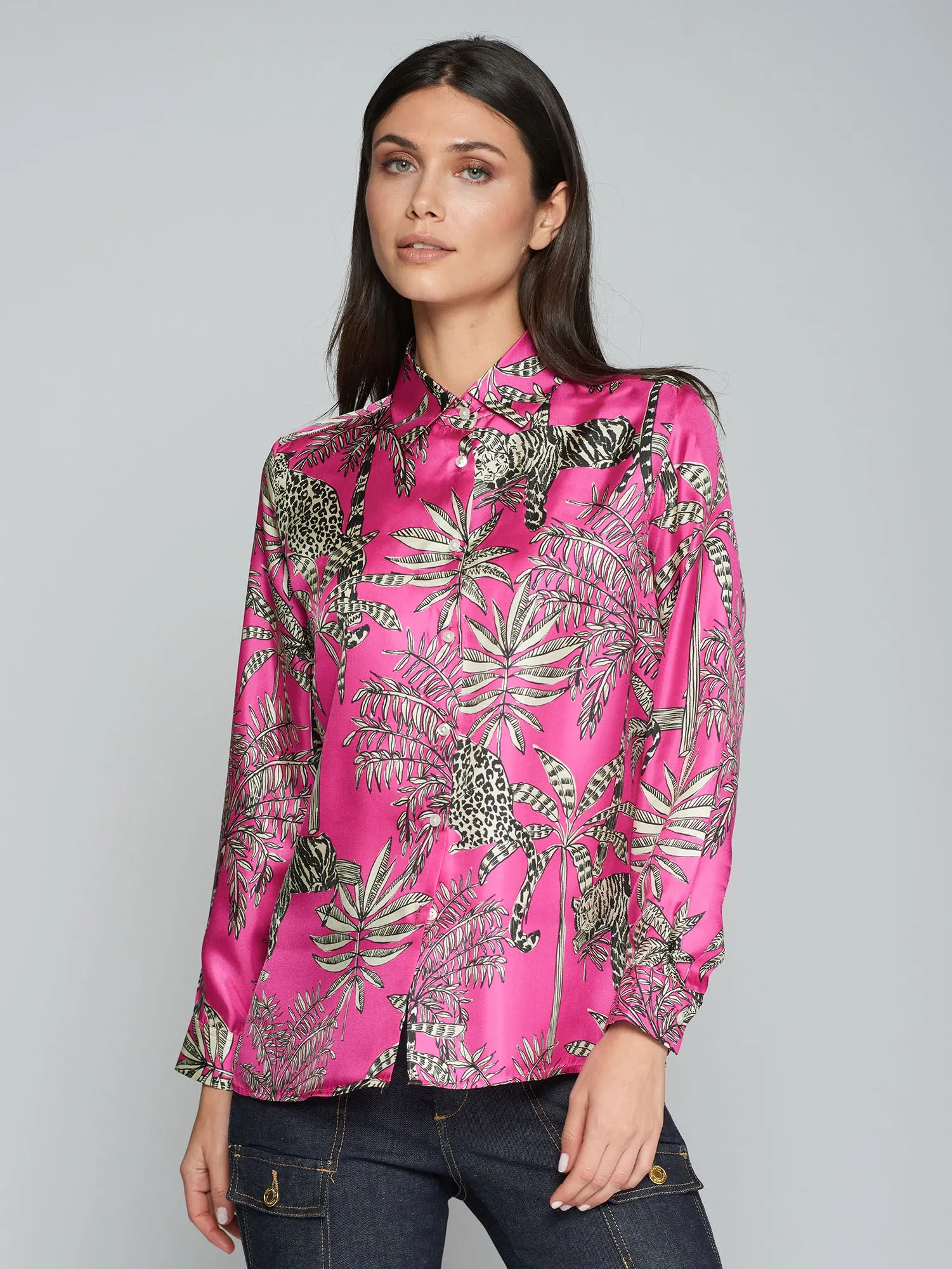 Vilagallo Silk Palm Shirt