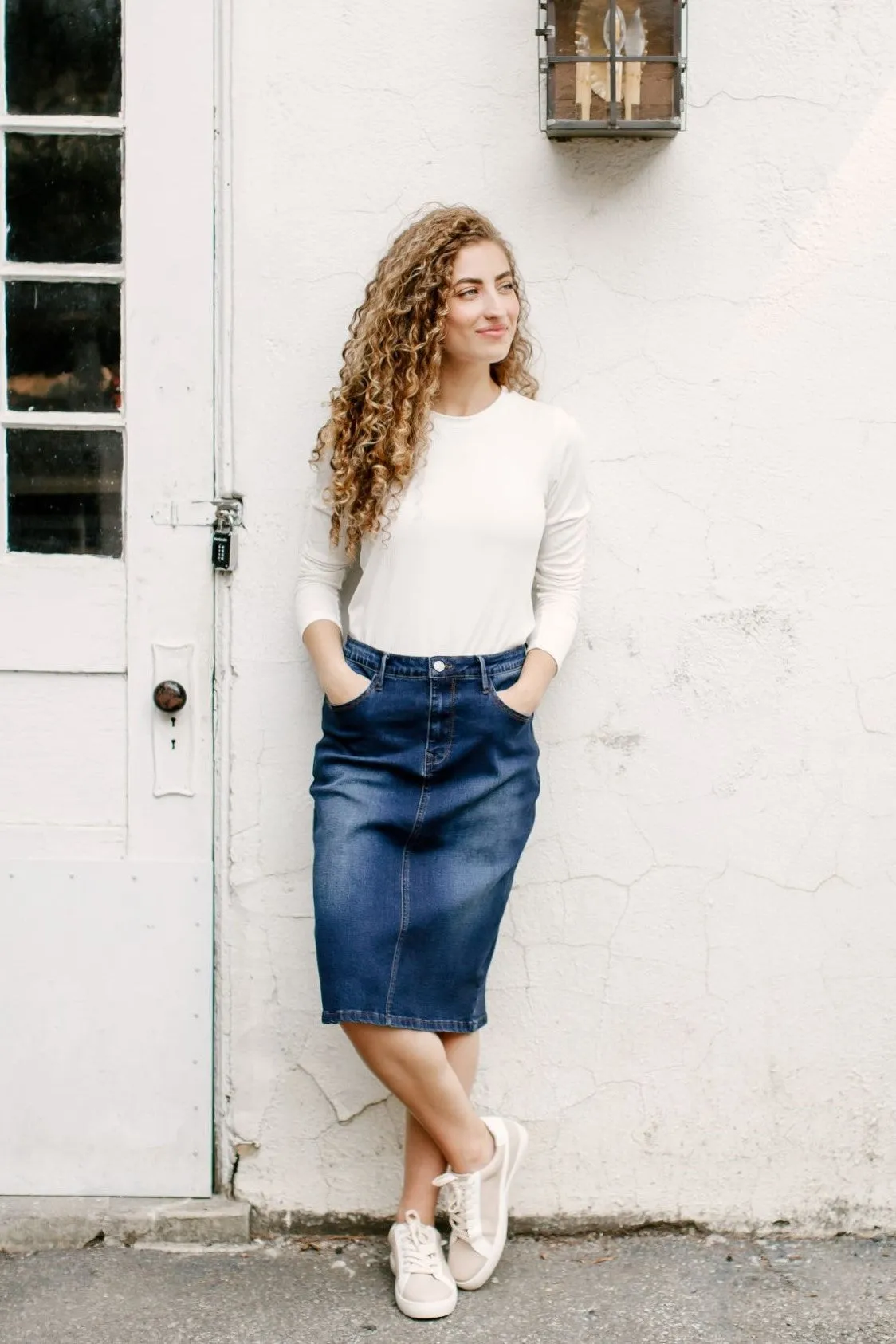 'Wren' Classic Denim Skirt