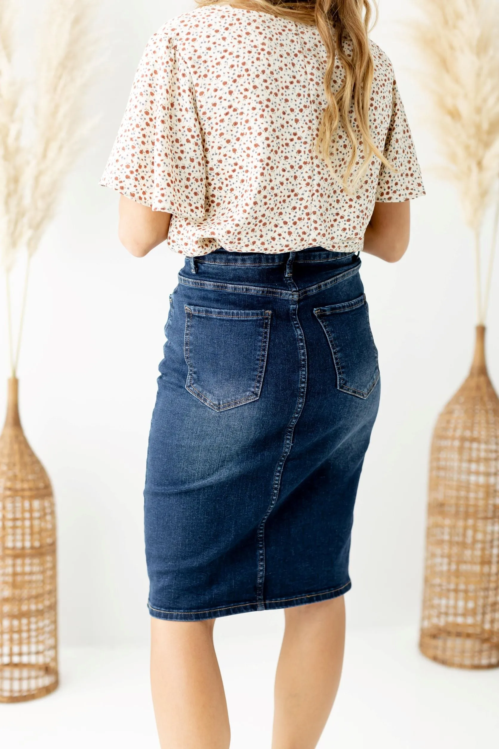 'Wren' Classic Denim Skirt